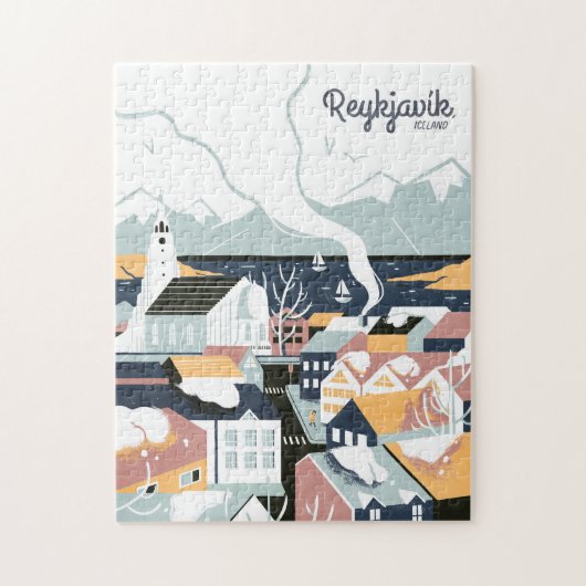 Reykjavik, IJsland Poster voor reizen Legpuzzel (Verticaal)