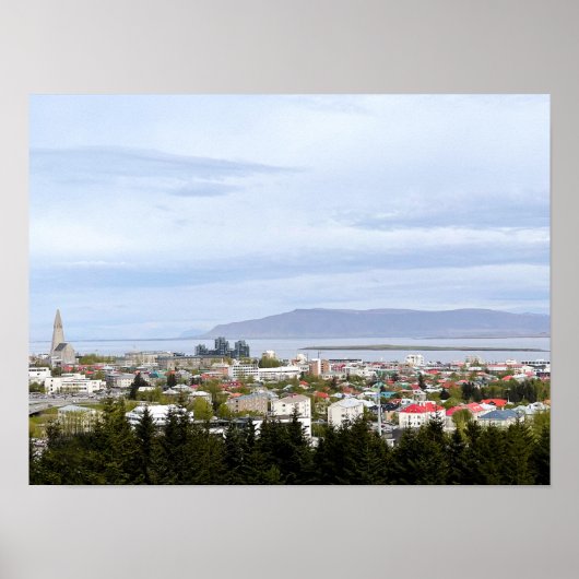 Reykjavik IJsland prachtige foto van de stad Poster (Voorkant)