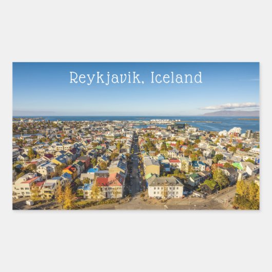 Reykjavik Ijsland Rechthoekige Sticker (Voorkant)