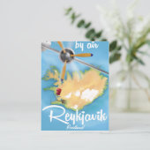 Reykjavik, IJsland-reisposter Feestdagenkaart (Staand voorkant)