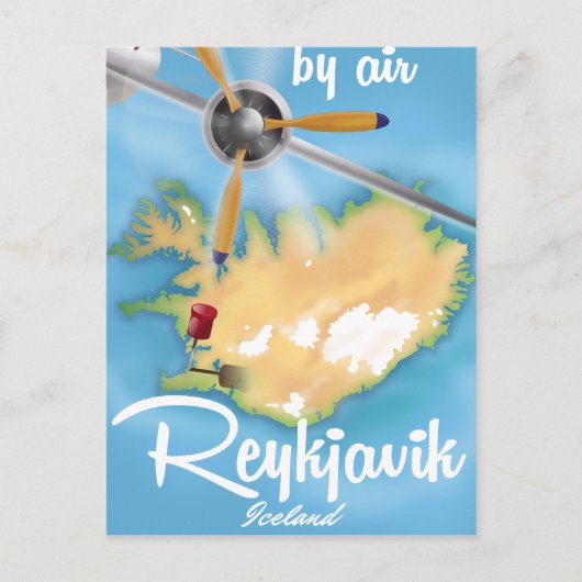 Reykjavik, IJsland-reisposter Feestdagenkaart (Voorkant)