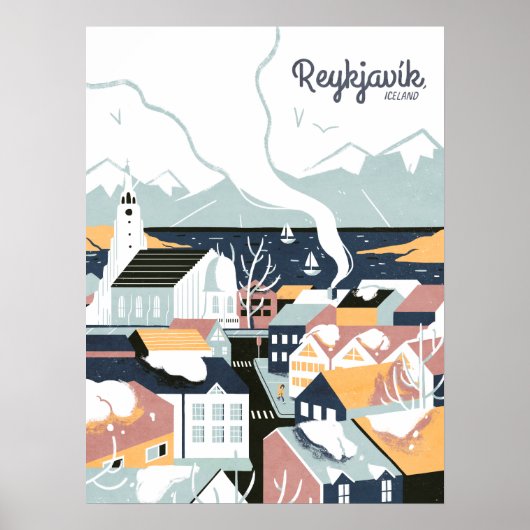 Reykjavik, IJsland, reisposter Poster (Voorkant)