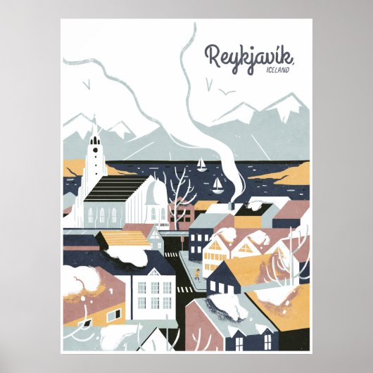 Reykjavik, IJsland, reisposter Poster (Voorkant)