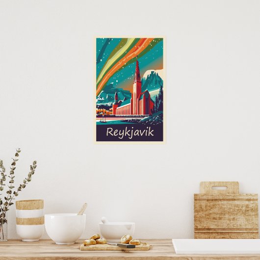 Reykjavik, IJsland, reisposter Poster (Keuken)