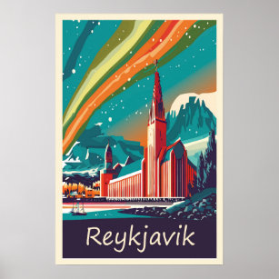 Reykjavik, IJsland, reisposter Poster
