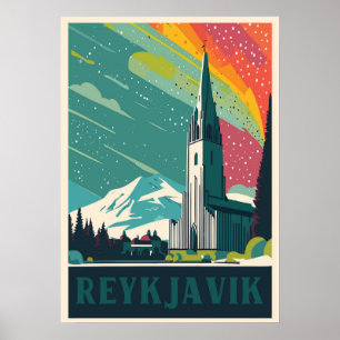 Reykjavik, IJsland, reisposter Poster