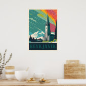 Reykjavik, IJsland, reisposter Poster (Keuken)