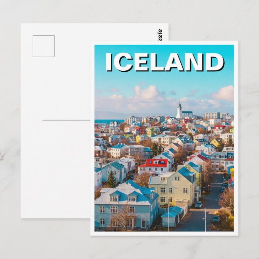 Reykjavík IJsland Reizen Briefkaart (Voorkant / Achterkant)