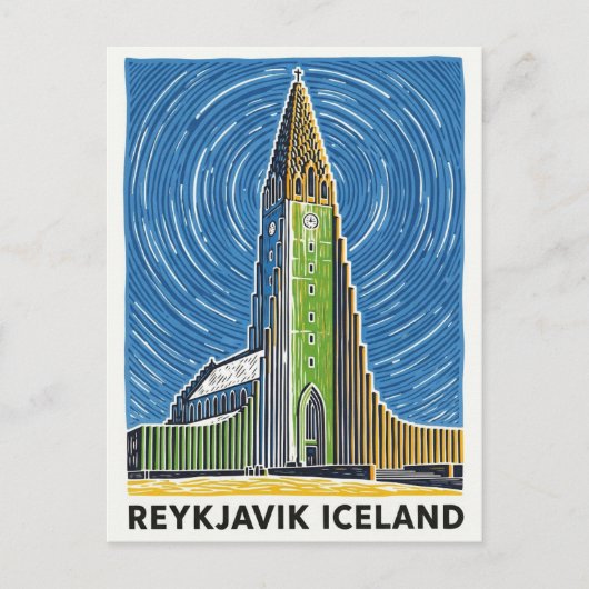 Reykjavík IJsland Reizen Briefkaart (Voorkant)