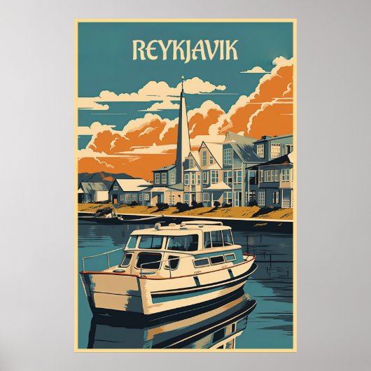 Reykjavik, IJsland, Reizen Poster (Voorkant)