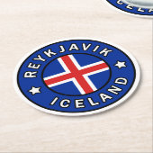 Reykjavik Ijsland Ronde Kartonnen Onderzetter (Gebogen)