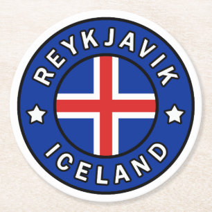 Reykjavik Ijsland Ronde Kartonnen Onderzetter
