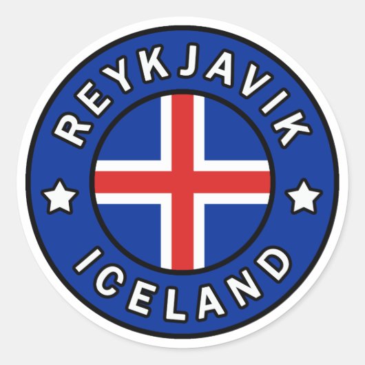 Reykjavik Ijsland Ronde Sticker (Voorkant)