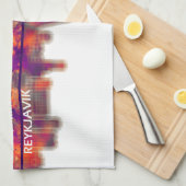 Reykjavik IJsland Skyline Theedoek (Quarter Fold)