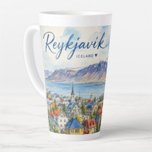 Reykjavik IJsland souvenir aquarel Latte Mok