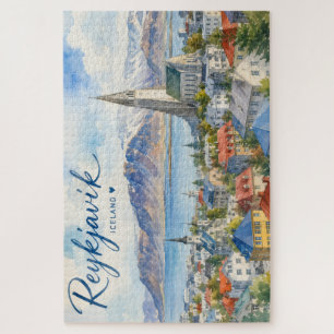 Reykjavik IJsland souvenir aquarel  Legpuzzel