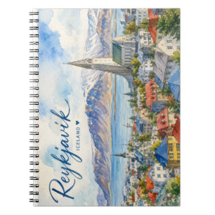 Reykjavik IJsland souvenir aquarel Notitieboek