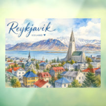 Reykjavik IJsland souvenir aquarel