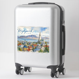 Reykjavik IJsland souvenir aquarel Sticker