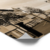 Reykjavik IJsland Street Scene Sepia Poster (Hoek)