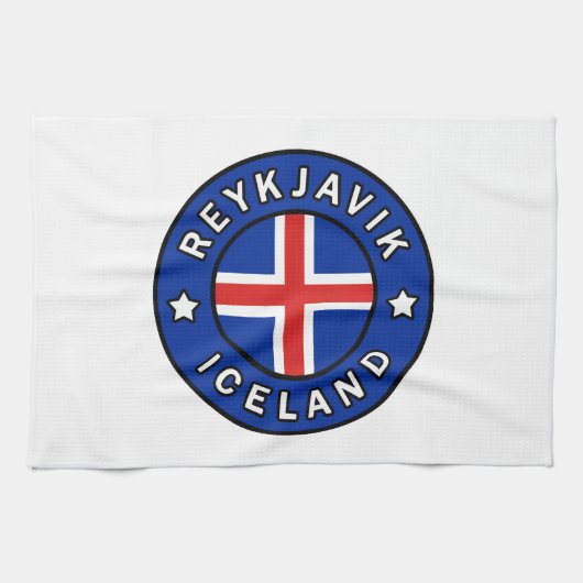 Reykjavik Ijsland Theedoek (Horizontaal)