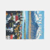 Reykjavík IJsland Travel Art Vintage Fleece Deken (Voorkant (Horizontaal))
