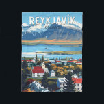 Reykjavík IJsland Travel Art Vintage Fleece Deken<br><div class="desc">Reykjavík retro vector reisontwerp. Reykjavik is de noordelijkste hoofdstad van een soevereine staat ter wereld. Het is een van de schoonste,  groenste en veiligste steden ter wereld.</div>