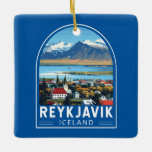 Reykjavík IJsland Travel Art Vintage Keramisch Ornament<br><div class="desc">Reykjavík retro vector reisontwerp. Reykjavik is de noordelijkste hoofdstad van een soevereine staat ter wereld. Het is een van de schoonste,  groenste en veiligste steden ter wereld.</div>
