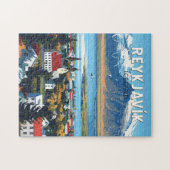 Reykjavík IJsland Travel Art Vintage Legpuzzel (Horizontaal)