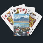 Reykjavík IJsland Travel Art Vintage Pokerkaarten<br><div class="desc">Reykjavík retro vector reisontwerp. Reykjavik is de noordelijkste hoofdstad van een soevereine staat ter wereld. Het is een van de schoonste,  groenste en veiligste steden ter wereld.</div>