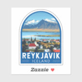 Reykjavík IJsland Travel Art Vintage Sticker (Vel)