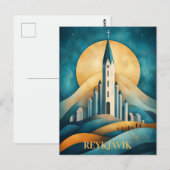 Reykjavik IJsland Travel Briefkaart (Voorkant / Achterkant)