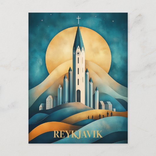 Reykjavik IJsland Travel Briefkaart (Voorkant)