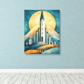 Reykjavik IJsland Travel Canvas Afdruk (Insitu (Houten vloer))