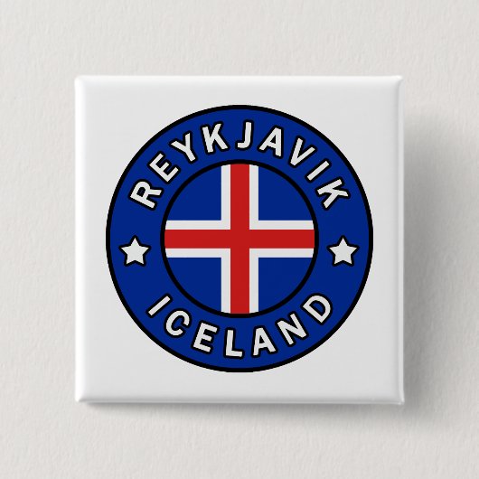 Reykjavik IJsland Vierkante Button 5,1 Cm (Voorkant)