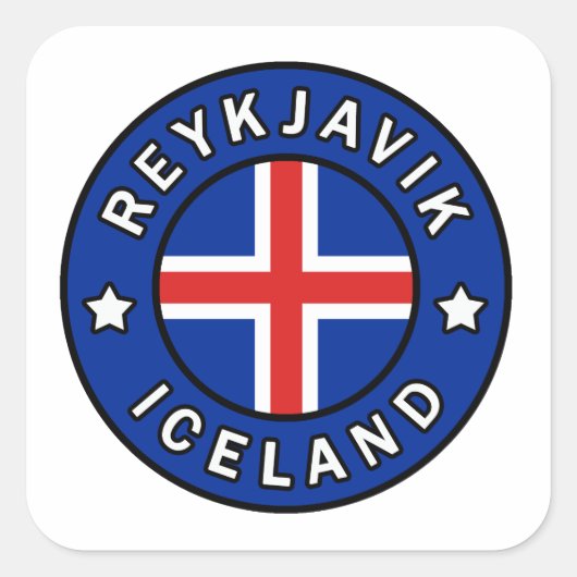 Reykjavik Ijsland Vierkante Sticker (Voorkant)