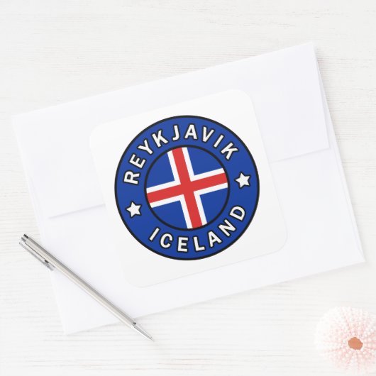 Reykjavik Ijsland Vierkante Sticker (Envelop)