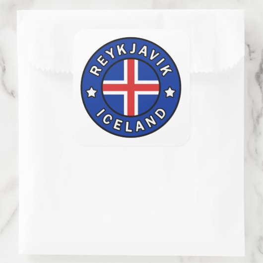 Reykjavik Ijsland Vierkante Sticker (Tas)