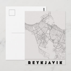 Reykjavik IJsland Vintage Reis Kaart