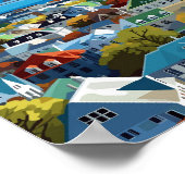 Reykjavik IJsland vintage reisillustratie Poster (Hoek)