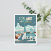 Reykjavik IJslandse Vintage Beroemde Reisplaats Briefkaart (Staand voorkant)