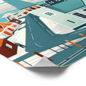 Reykjavik IJslandse Vintage Beroemde Reisplaats Poster (Hoek)