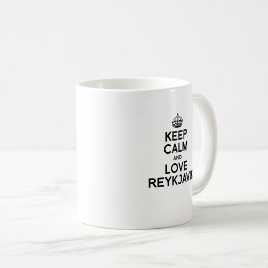 REYKJAVIK KEEP CALM -.png Koffiemok (Voorkant rechts)