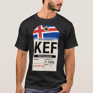 Reykjavik (Kef) IJsland Airline Bagage Label T-shirt
