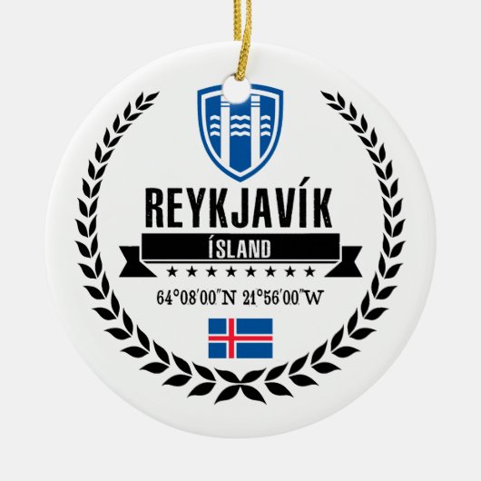 Reykjavík Keramisch Ornament (Voorkant)