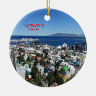 Reykjavik kerstornament keramisch ornament