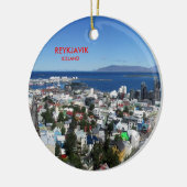 Reykjavik kerstornament keramisch ornament (Links)