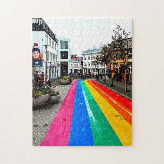 Reykjavik Kleurrijke Straatpuzzel Legpuzzel (Verticaal)