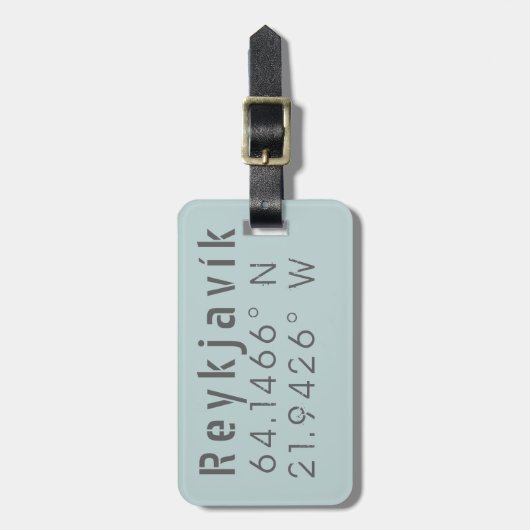 Reykjavik Latitude & lengte Bagagelabel (Voorkant verticaal)