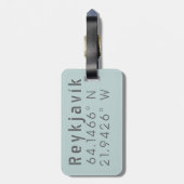 Reykjavik Latitude & lengte Bagagelabel (Achterkant verticaal)